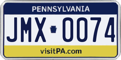 PA license plate JMX0074
