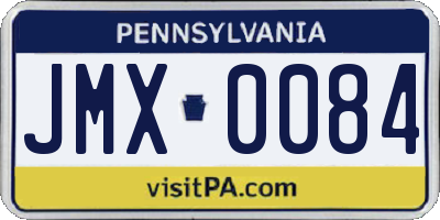 PA license plate JMX0084