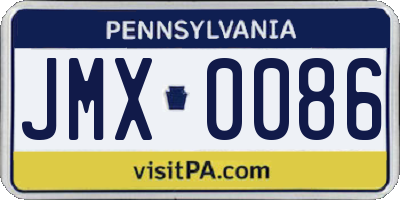 PA license plate JMX0086