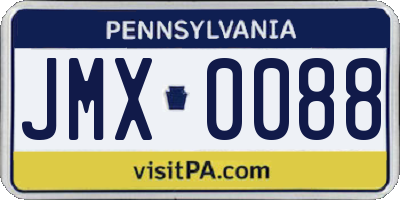 PA license plate JMX0088