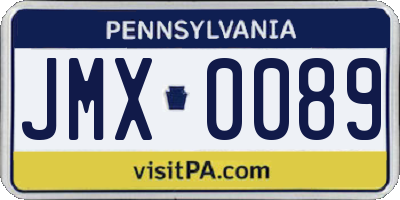 PA license plate JMX0089