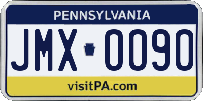 PA license plate JMX0090