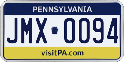 PA license plate JMX0094