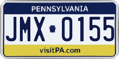 PA license plate JMX0155