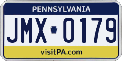 PA license plate JMX0179