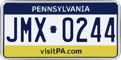 PA license plate JMX0244
