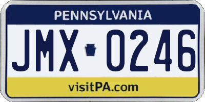 PA license plate JMX0246