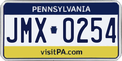 PA license plate JMX0254