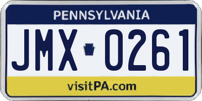 PA license plate JMX0261