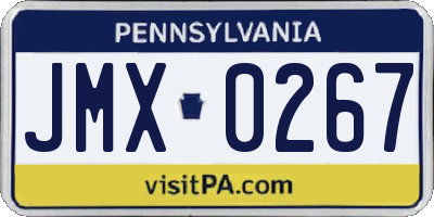 PA license plate JMX0267