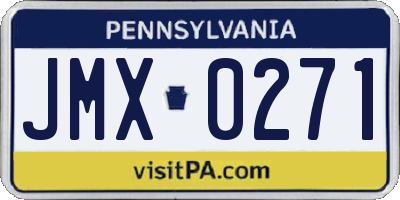 PA license plate JMX0271