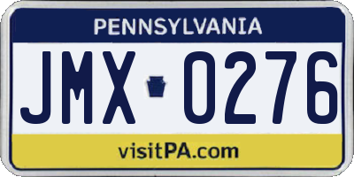 PA license plate JMX0276