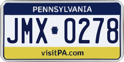 PA license plate JMX0278