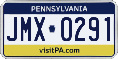 PA license plate JMX0291