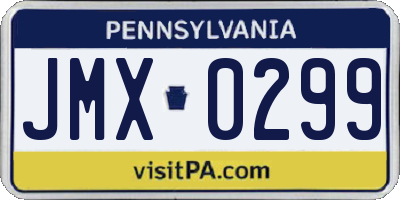 PA license plate JMX0299