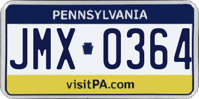 PA license plate JMX0364
