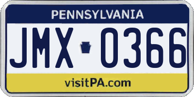 PA license plate JMX0366