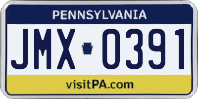 PA license plate JMX0391