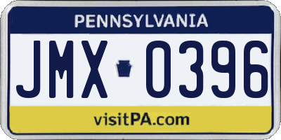 PA license plate JMX0396