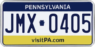 PA license plate JMX0405
