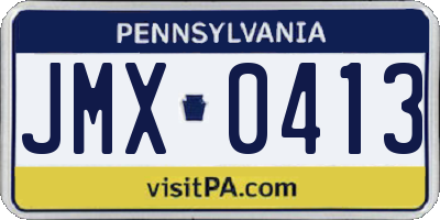 PA license plate JMX0413