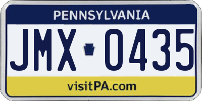 PA license plate JMX0435