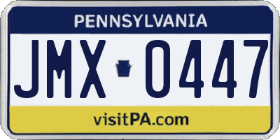 PA license plate JMX0447