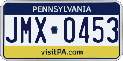 PA license plate JMX0453