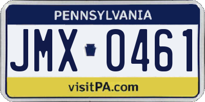 PA license plate JMX0461