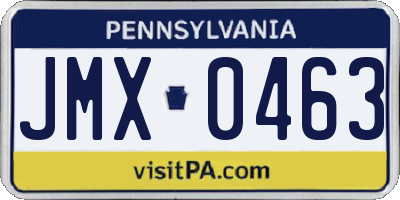 PA license plate JMX0463