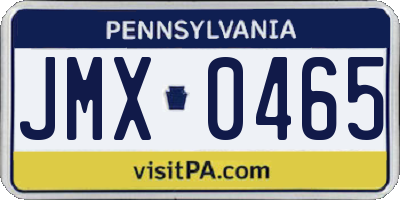 PA license plate JMX0465