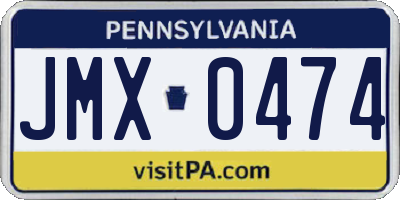 PA license plate JMX0474