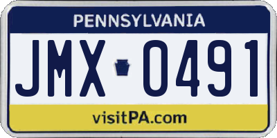 PA license plate JMX0491