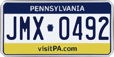 PA license plate JMX0492