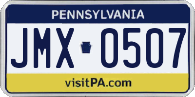 PA license plate JMX0507