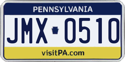 PA license plate JMX0510