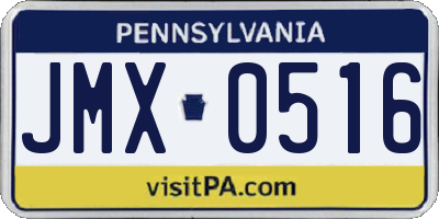 PA license plate JMX0516