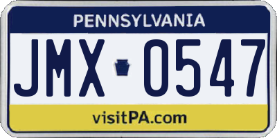 PA license plate JMX0547