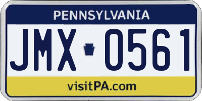 PA license plate JMX0561