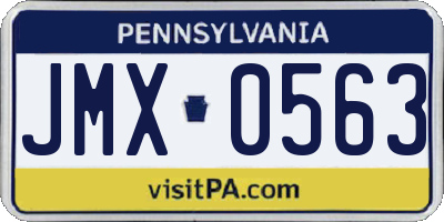 PA license plate JMX0563