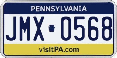 PA license plate JMX0568