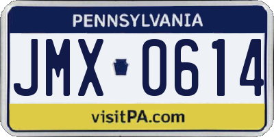 PA license plate JMX0614