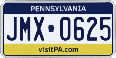 PA license plate JMX0625