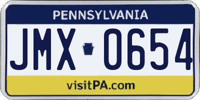 PA license plate JMX0654
