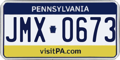 PA license plate JMX0673