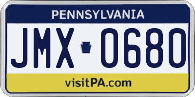 PA license plate JMX0680