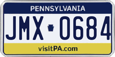 PA license plate JMX0684
