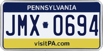 PA license plate JMX0694