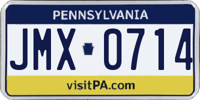 PA license plate JMX0714