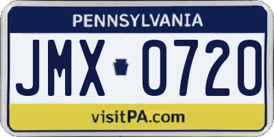 PA license plate JMX0720